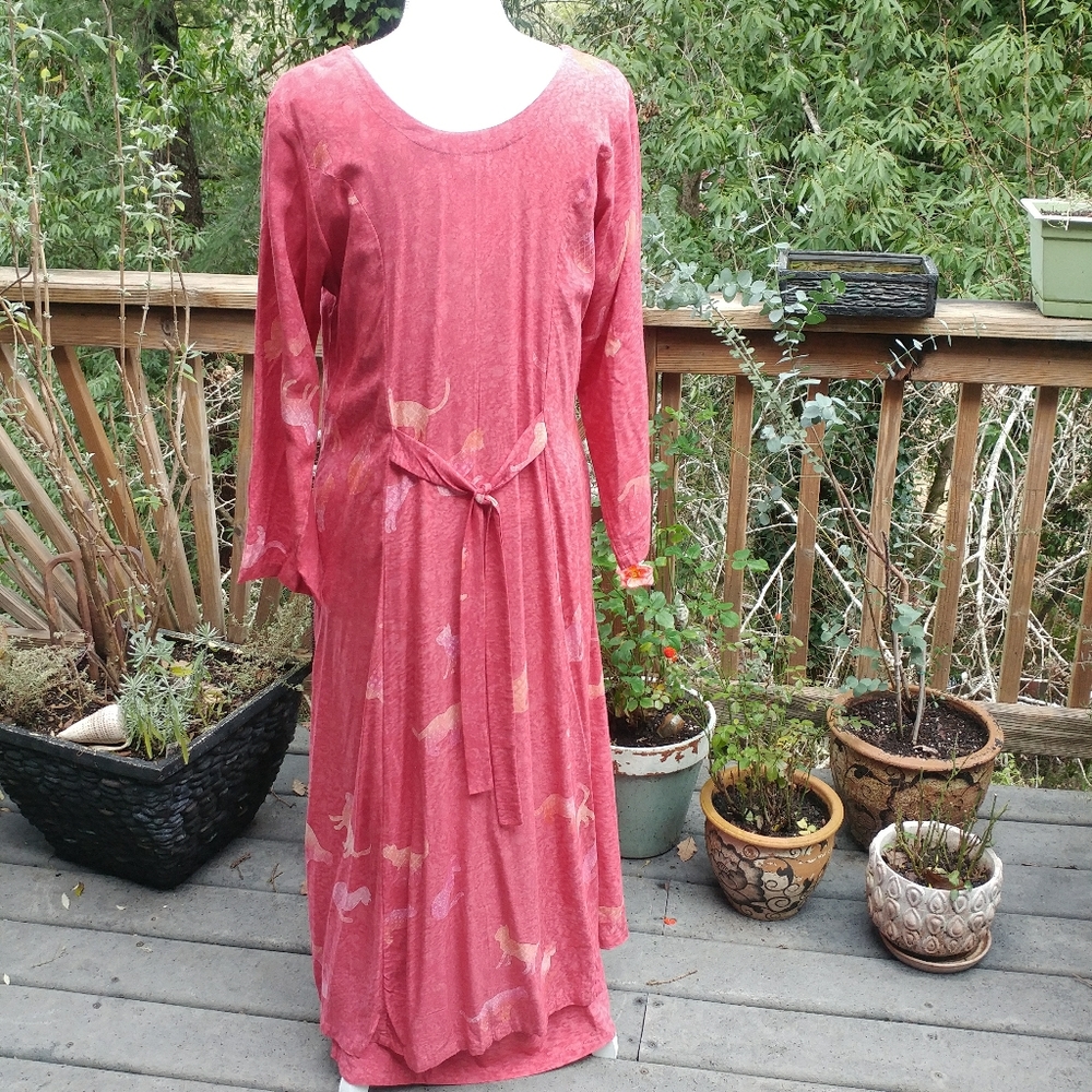 💃Boho Pink batik festival wear Dress Set - Picture 6 of 8